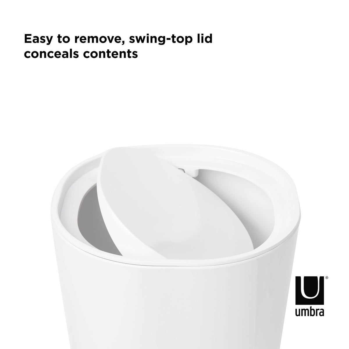 Umbra Step Waste Can with Lid White