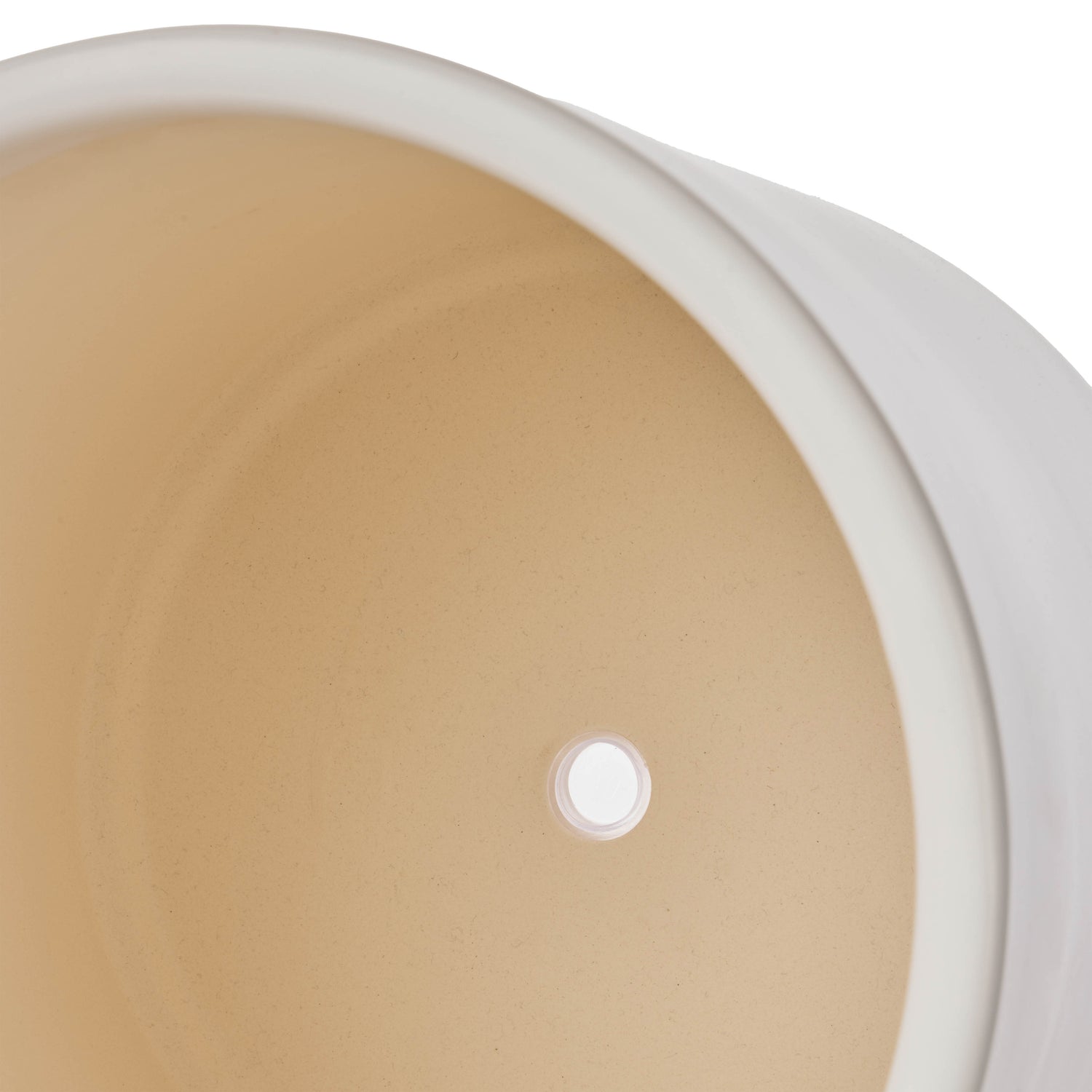Luana Pot with Saucer | White -  26cm