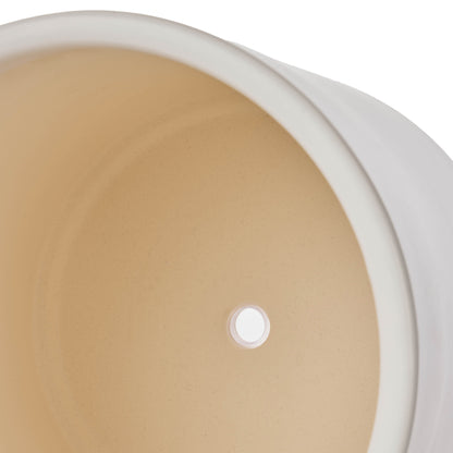 Luana Pot with Saucer | White -  26cm
