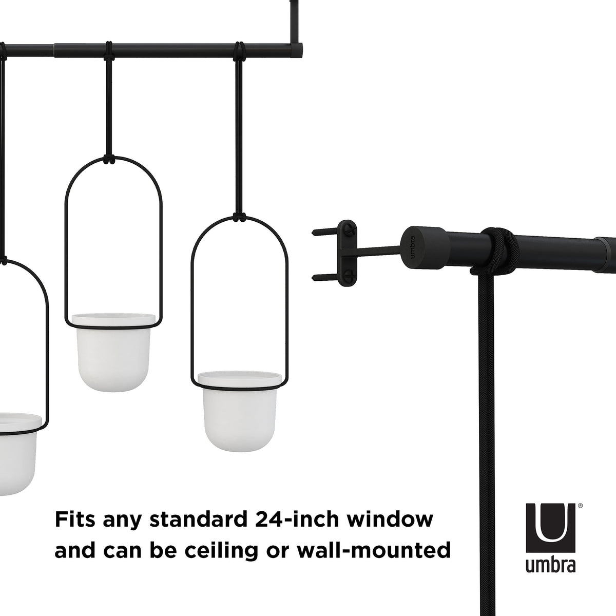 Umbra Triflora Hanging Planter White &amp; Black
