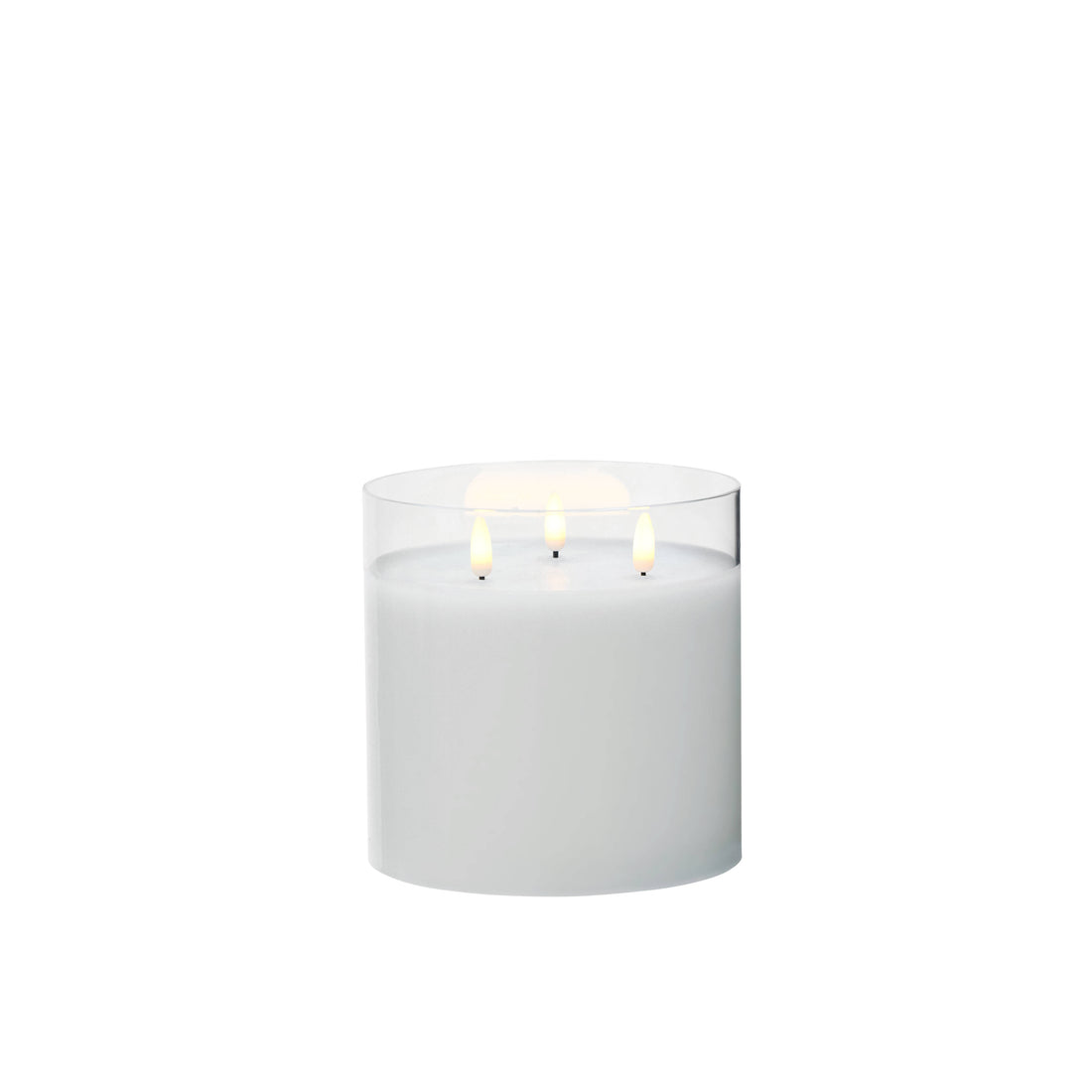 Glass Triflame LED Candle | 15cm