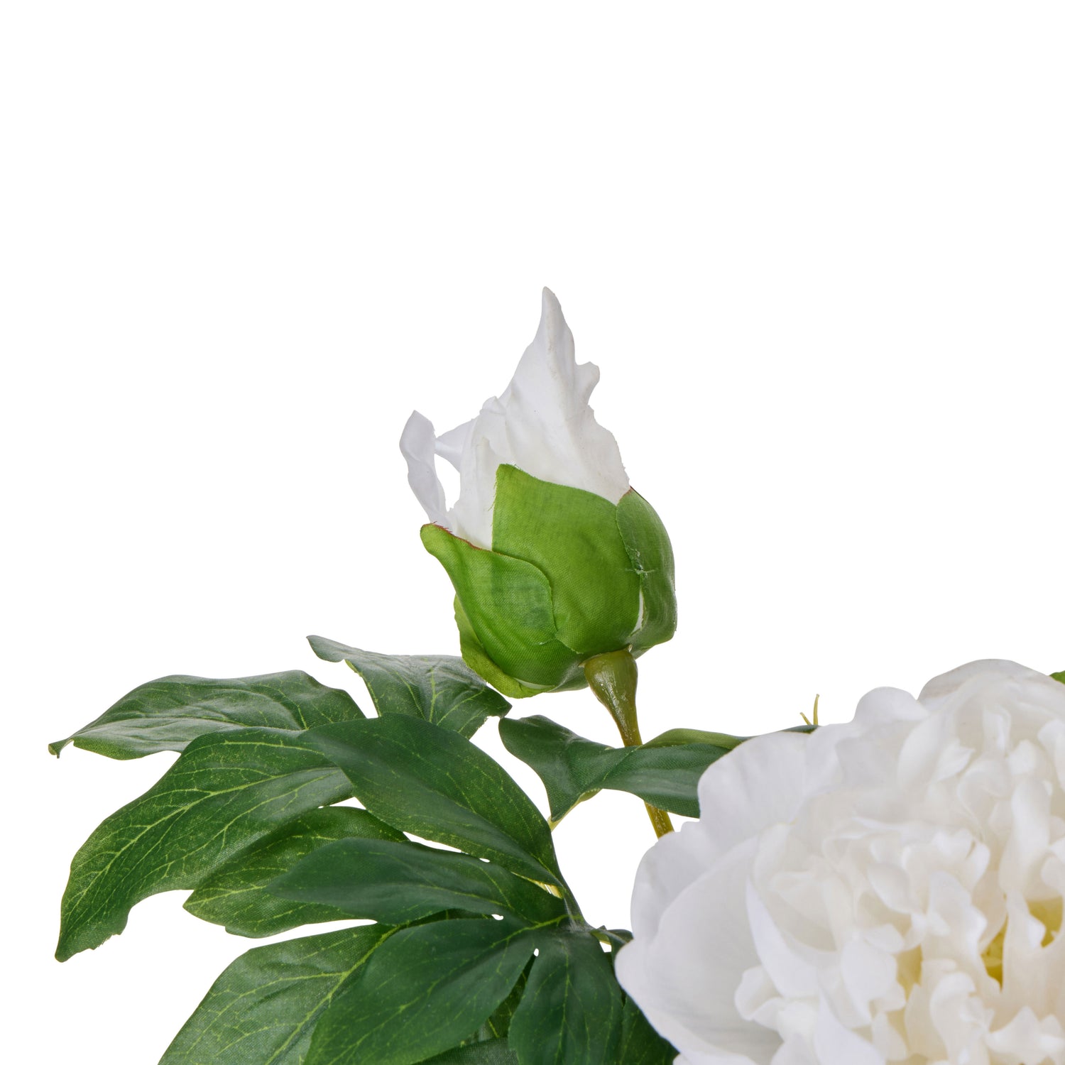 Faux Peony - Sphere Vase| White -  25cm