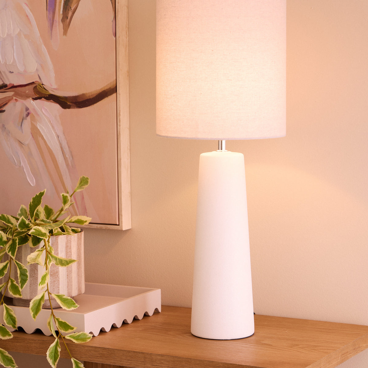Amalfi Kent Table Lamp White &amp; Grey