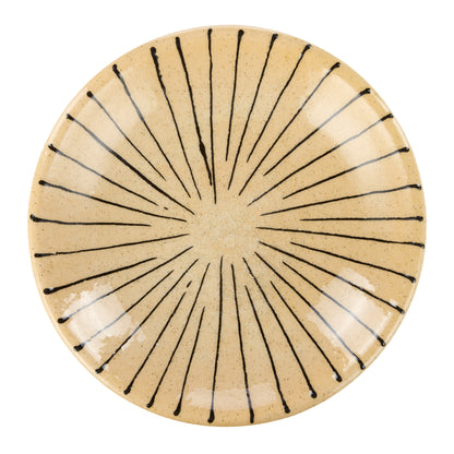 Academy Sabi Stripe Decor Dish Large Beige &amp; Black