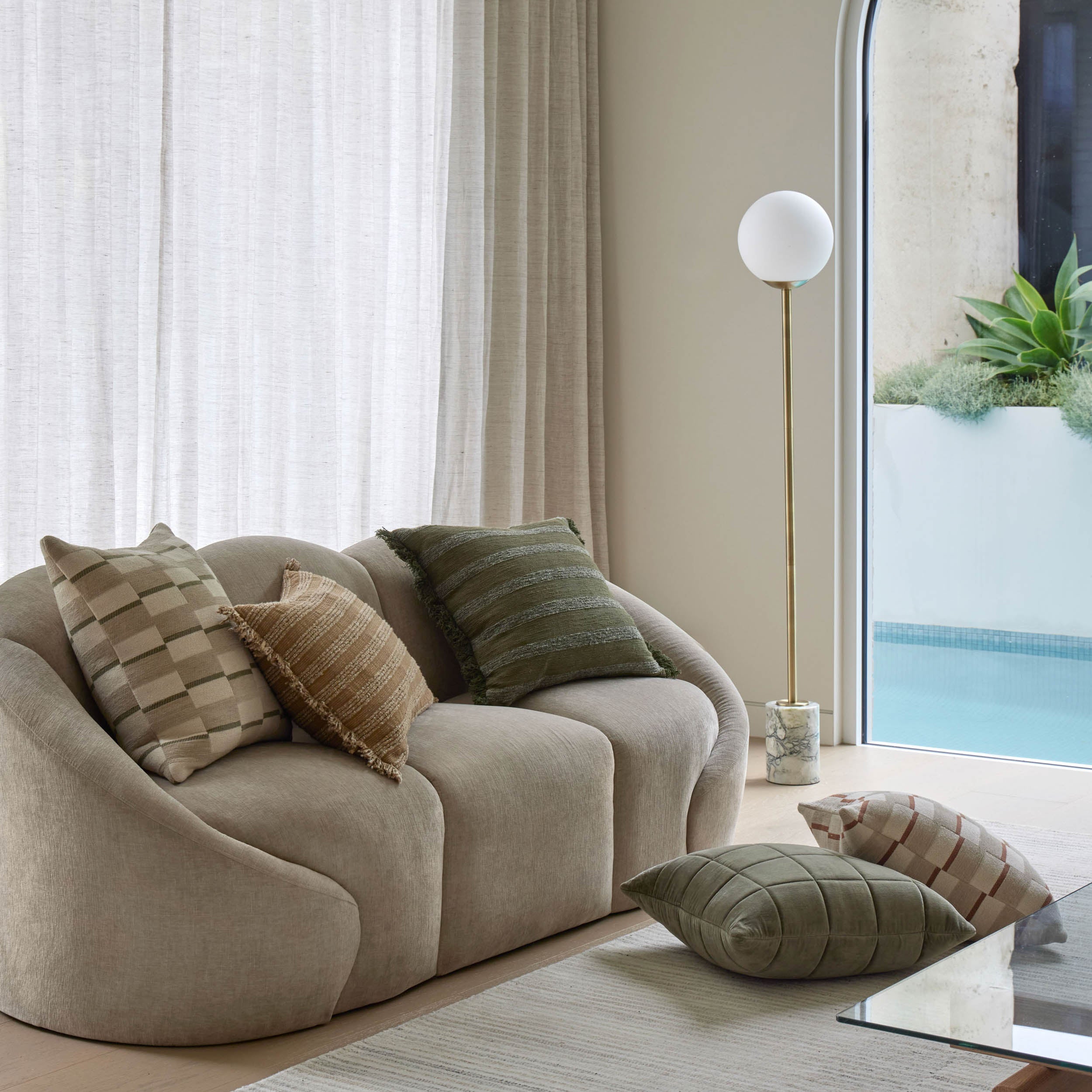 Amalfi Amani Floor Lamp Green &amp; White