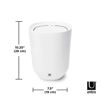 Umbra Step Waste Can with Lid White