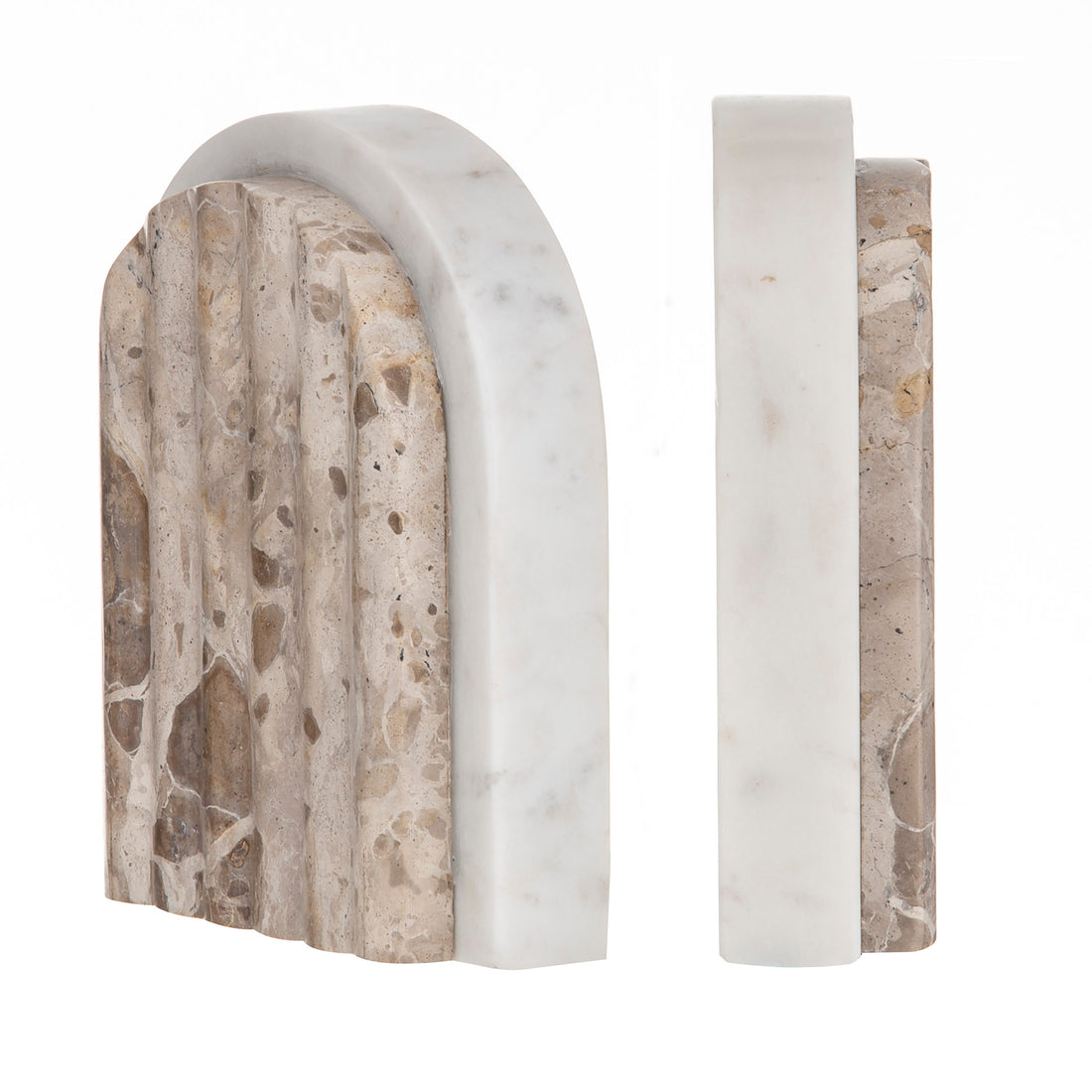 Grand Designs Carprani Bookends 2pcs Set White &amp; Beige