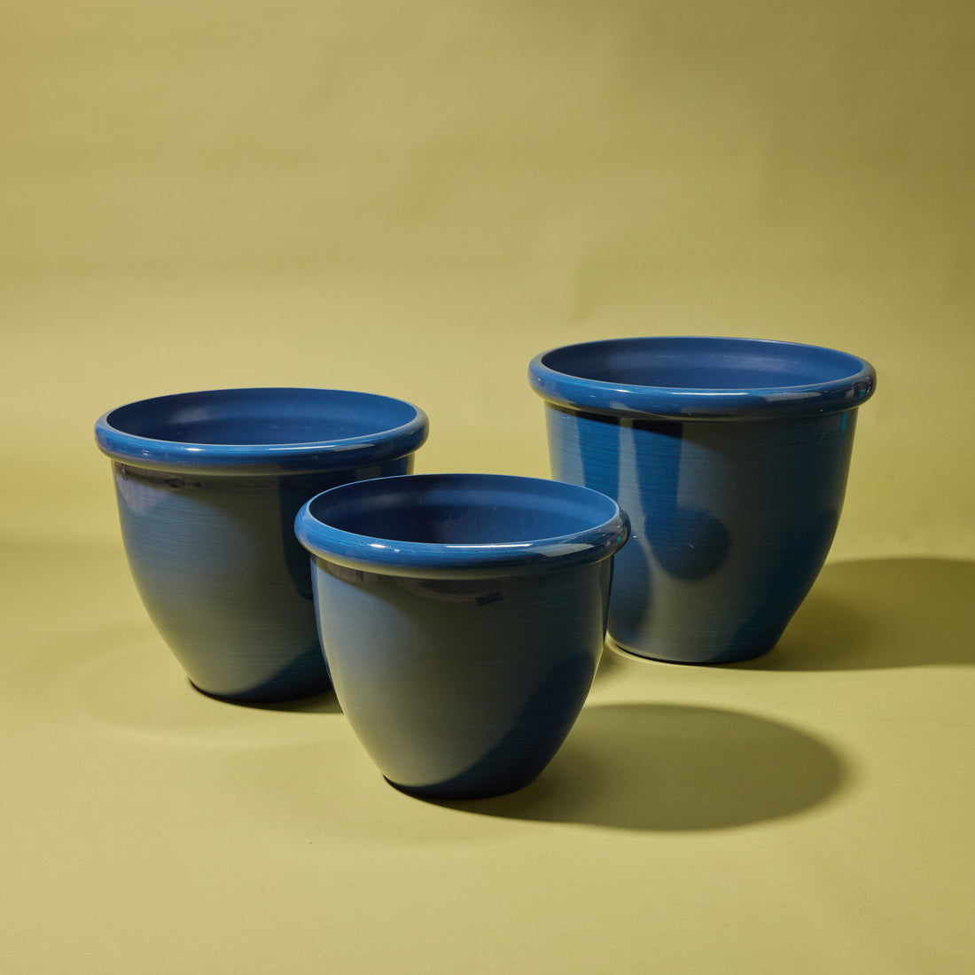 Milan Glazed Look Planter - Set of 3 | Blue