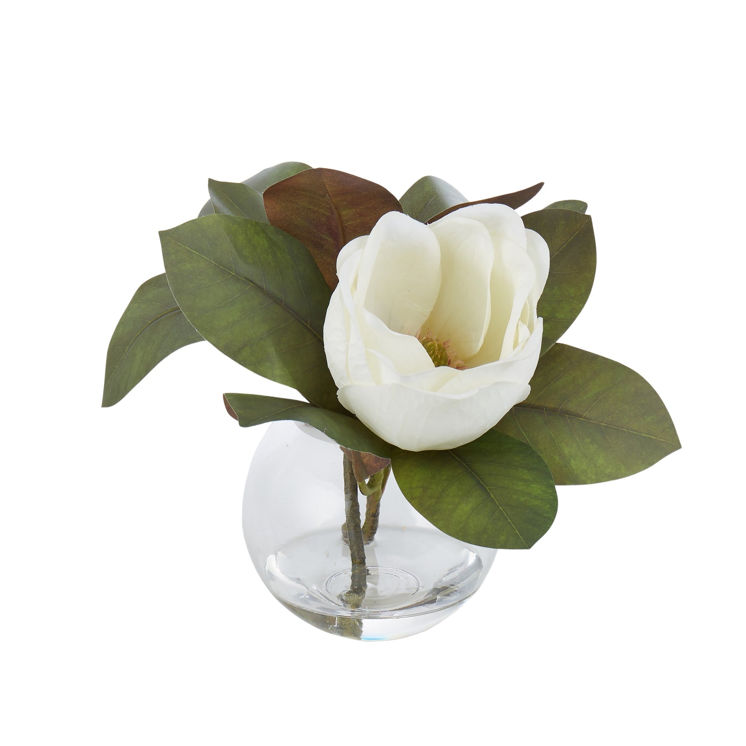Faux Magnolia - Sphere Vase | White - 36cm