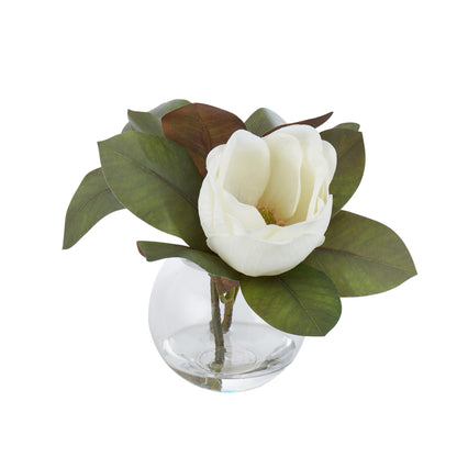 Faux Magnolia - Sphere Vase | White - 36cm