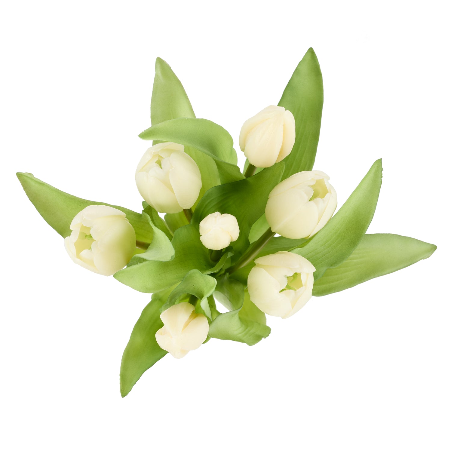Faux Tulip Bunch | White - 30cm