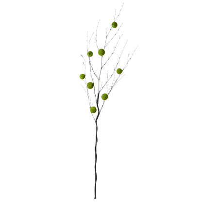 Faux Moss Ball Branch | 130cm