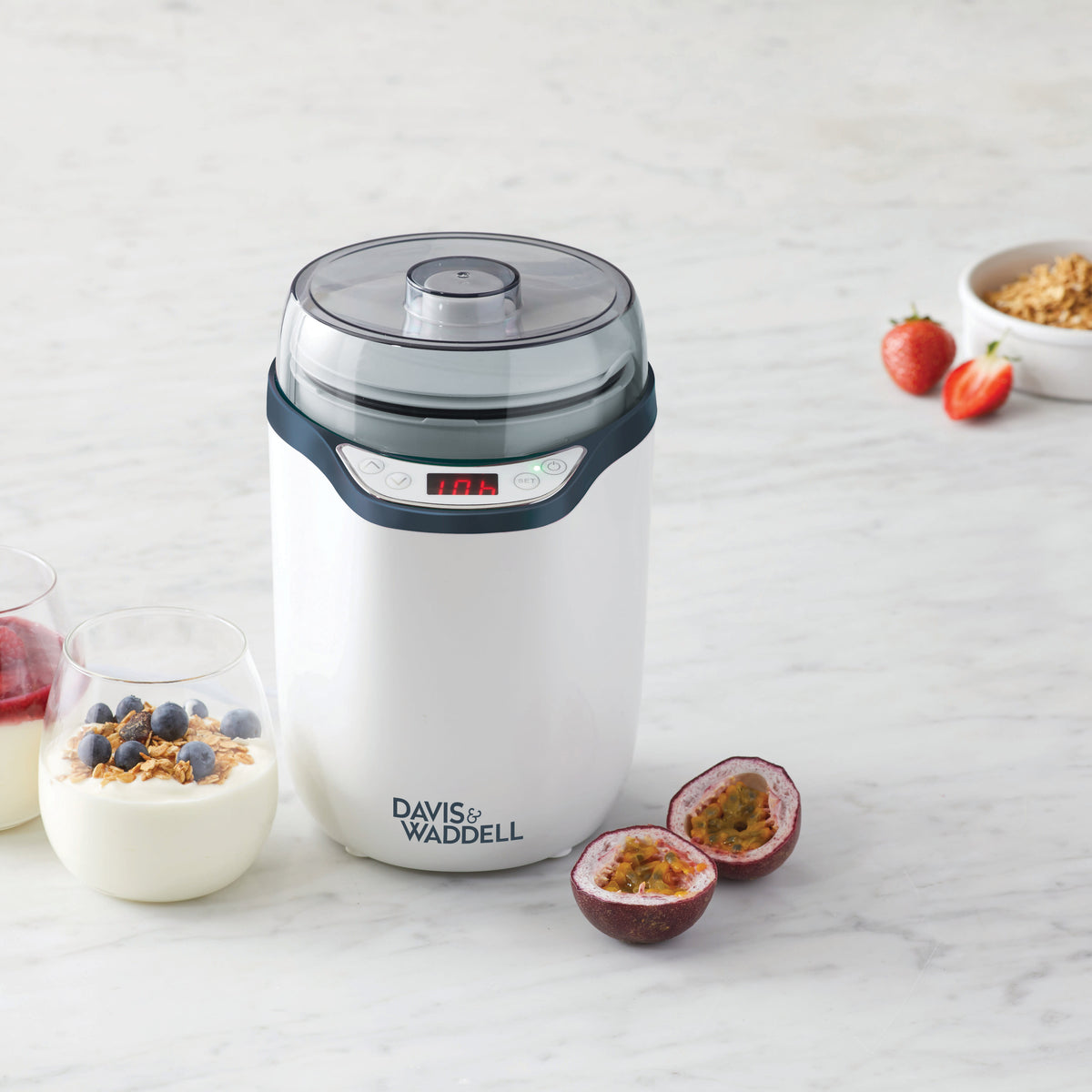 Davis &amp; Waddell 2 in 1 Electric Yoghurt Maker/Fermenter White &amp; Grey