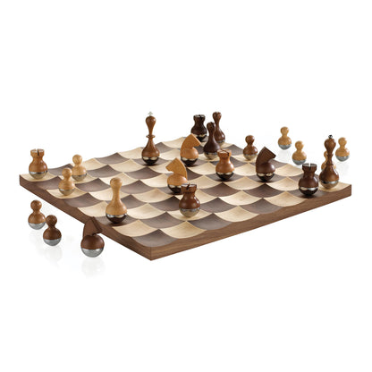 Umbra Wobble Chess Set Maple &amp; Walnut