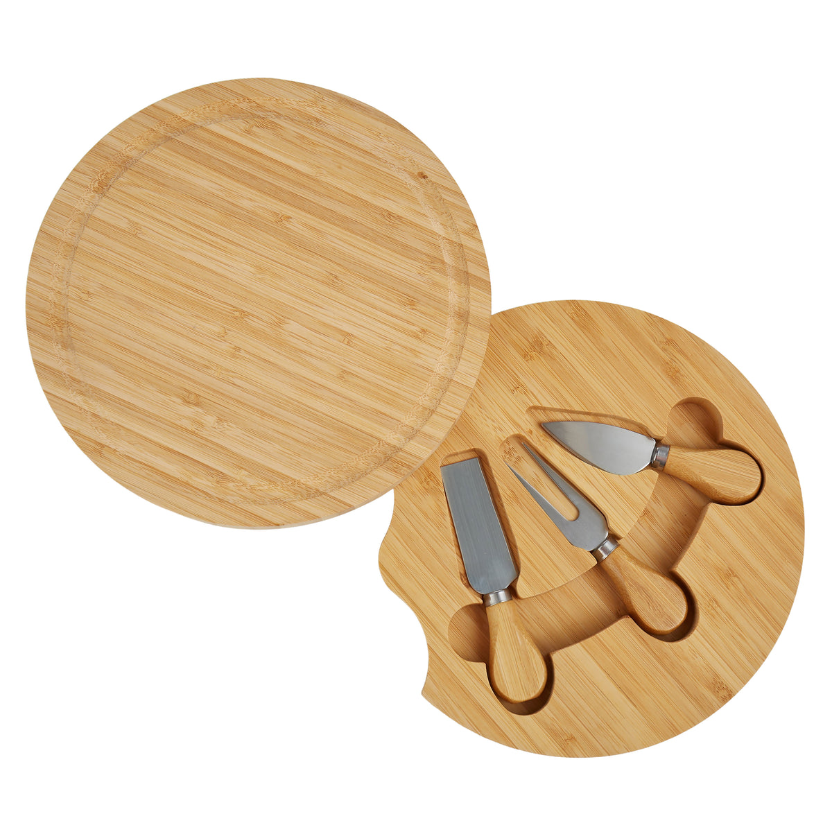 Davis &amp; Waddell Bamboo Cheese Board with 3pcs Set Knives Natural