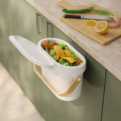 Umbra Bellwood Compost Bin White &amp; Natural