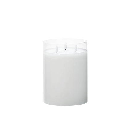 Glass Triflame LED Candle | 20cm