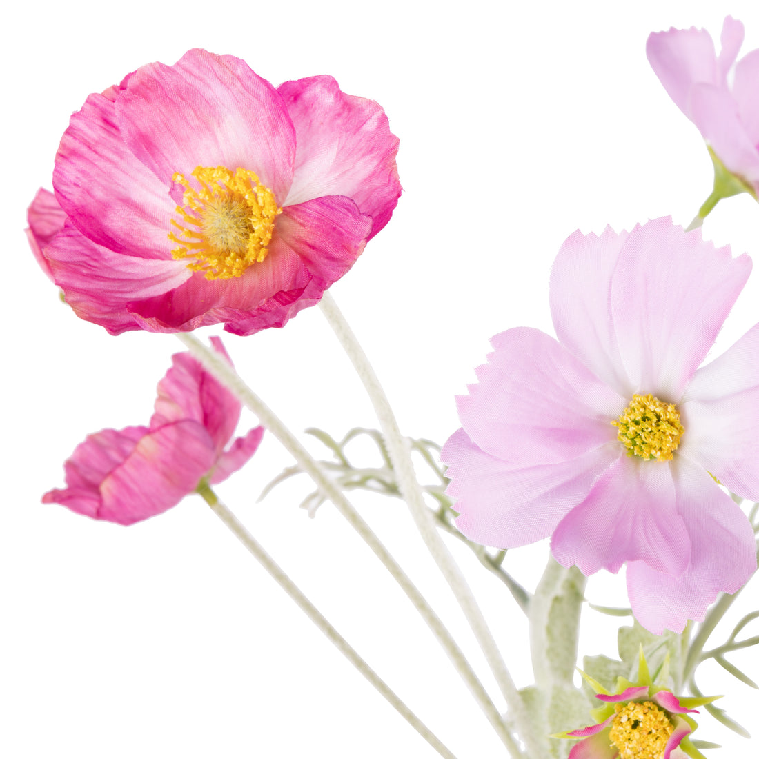 Faux Poppy Cosmos Mix - Giselle Vase | Pink &amp; Purple - 37cm