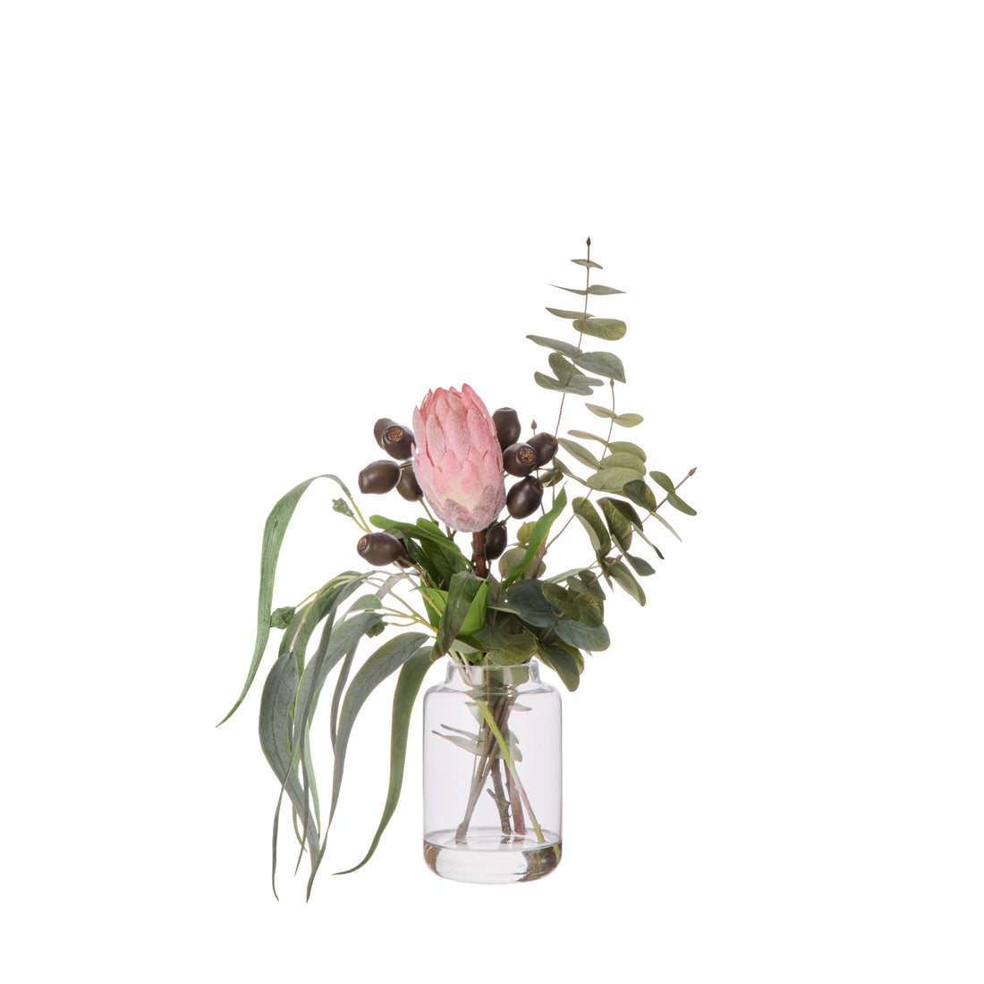 Faux Protea Seeding Mix -Pauline Vase | Pink -  43cm