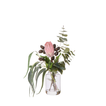 Faux Protea Seeding Mix -Pauline Vase | Pink -  43cm