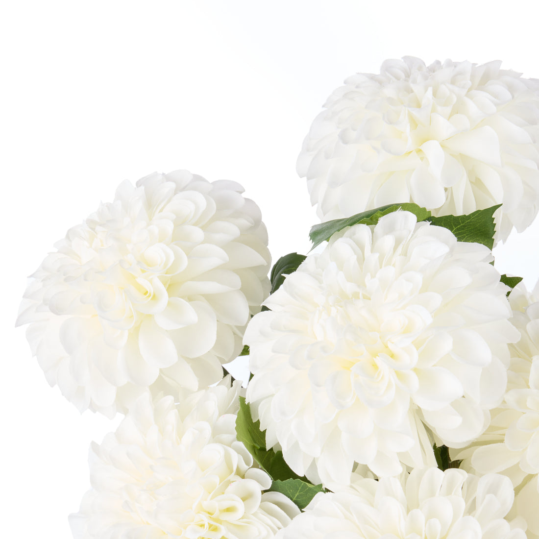 Faux Chrysanthemum Arrangement - Gianna Pot | White - 37cm
