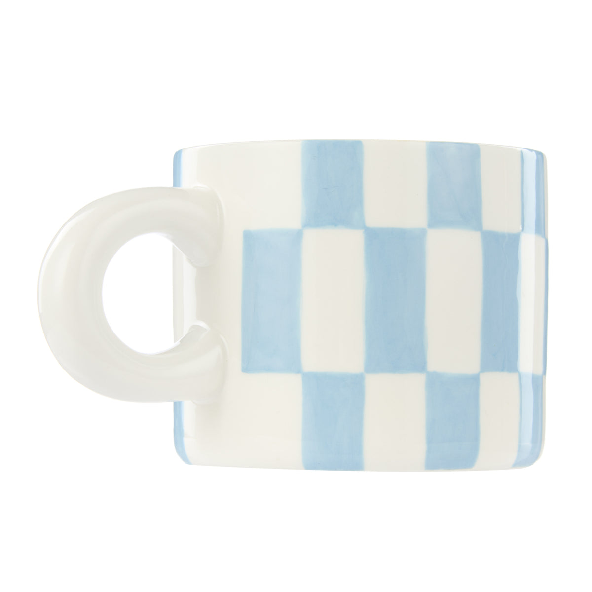 Emporium Check Mug &amp; Plate Set Blue &amp; Orange