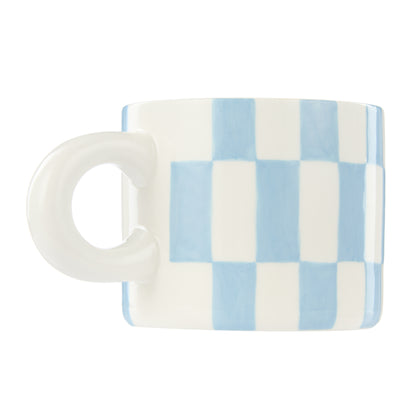 Emporium Check Mug &amp; Plate Set Blue &amp; Orange