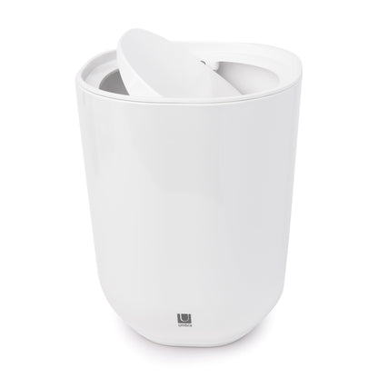 Umbra Step Waste Can with Lid White