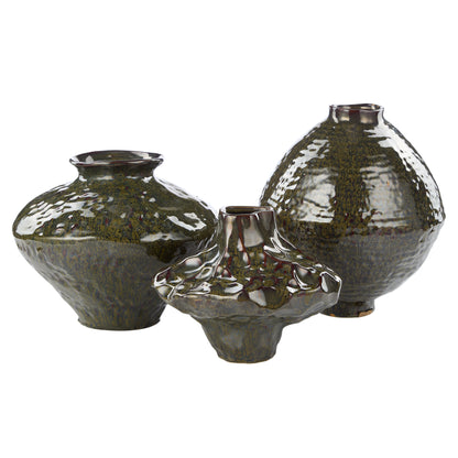 Amalfi Silva Ceramic Vase Large Green