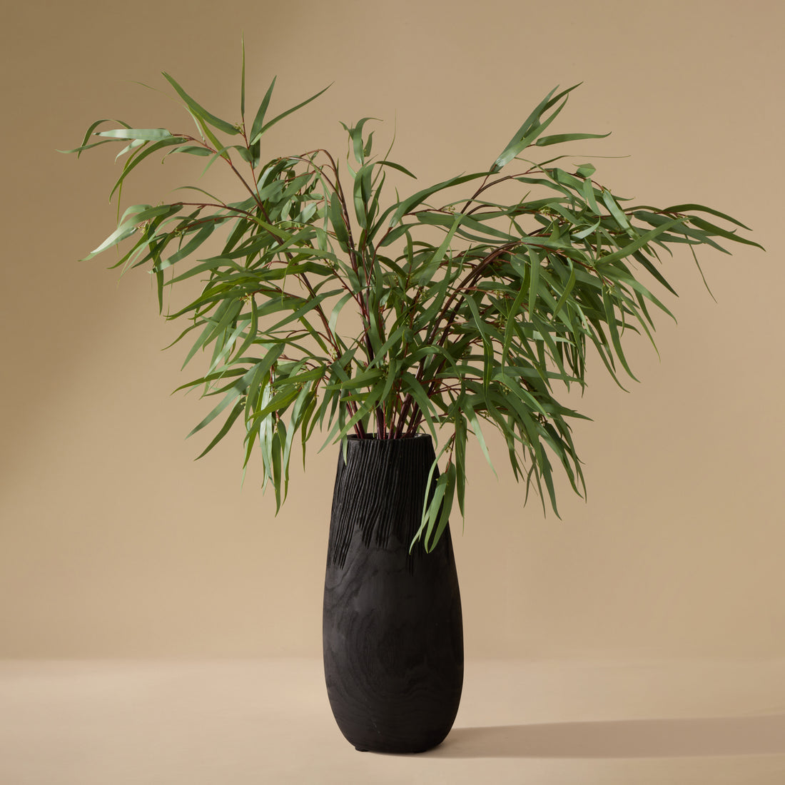 Faux Eucalyptus Mix - Dansk Textured Vase | Black - 90cm