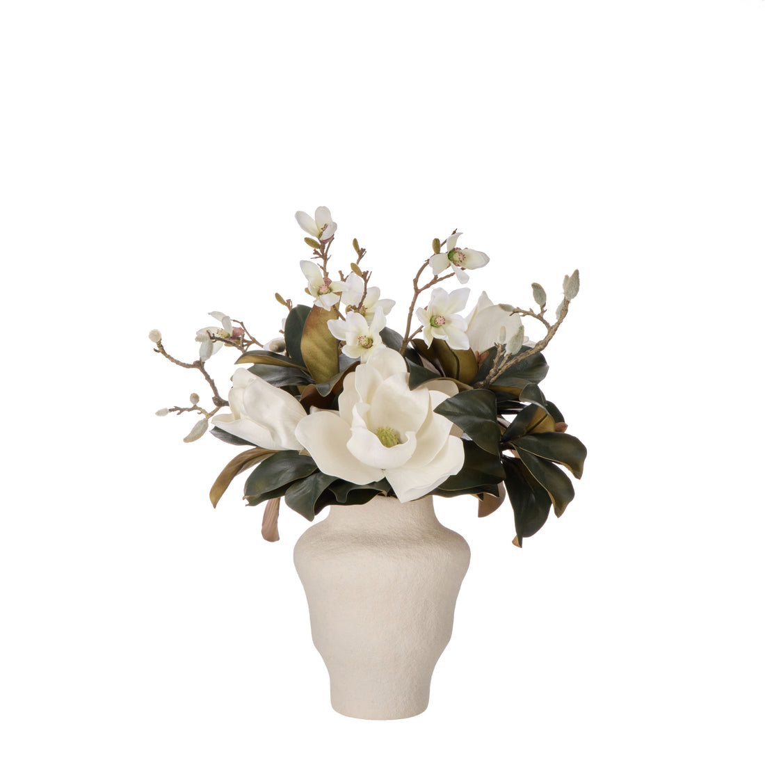 Faux Magnolia Mix - Ryde Vessel | White -  64cm