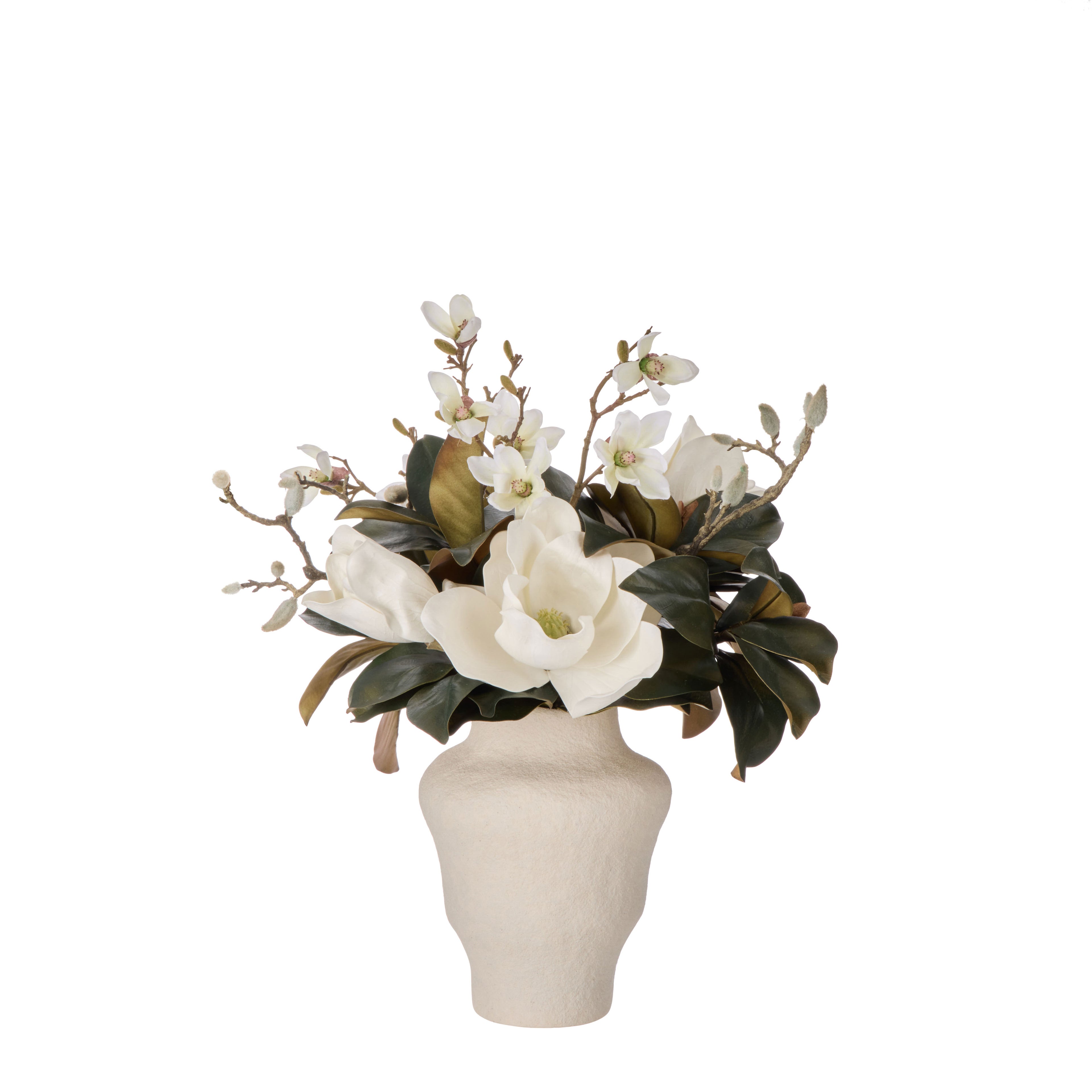 Faux Magnolia Mix - Ryde Vessel | White -  64cm