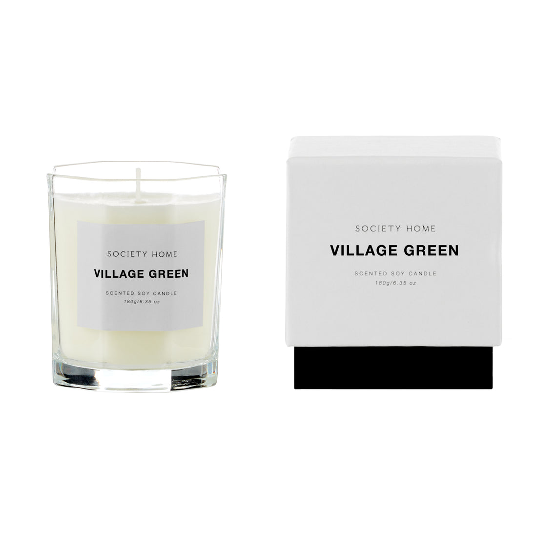Society Home Village Green Scented Soy Candle 180g White