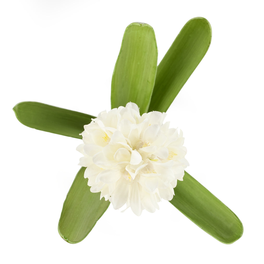 Faux Hyacinth with Leaves | White - 33cm