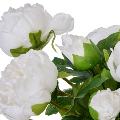 Faux Peony - Sphere Vase| White -  35cm