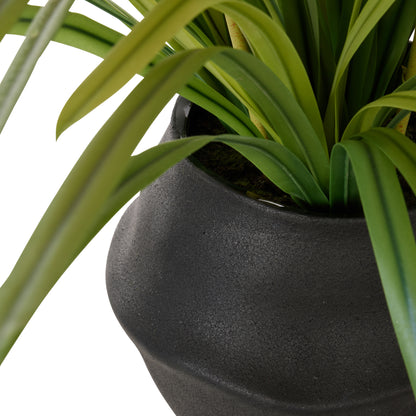 Faux Dendrobium Plant - Maliah Pot | Orange -  70cm