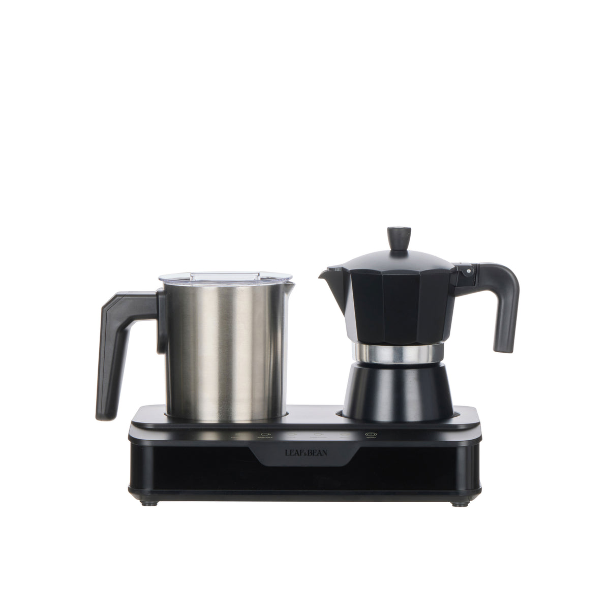Leaf &amp; Bean Electric Espresso Maker With Milk Frother &amp; Warmer 1200W Black