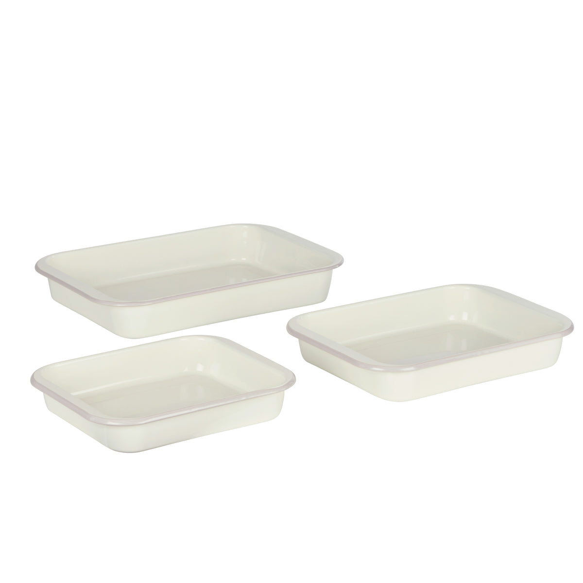 Davis &amp; Waddell Daylesford Enamel Baking Tray 3pcs Set Cream