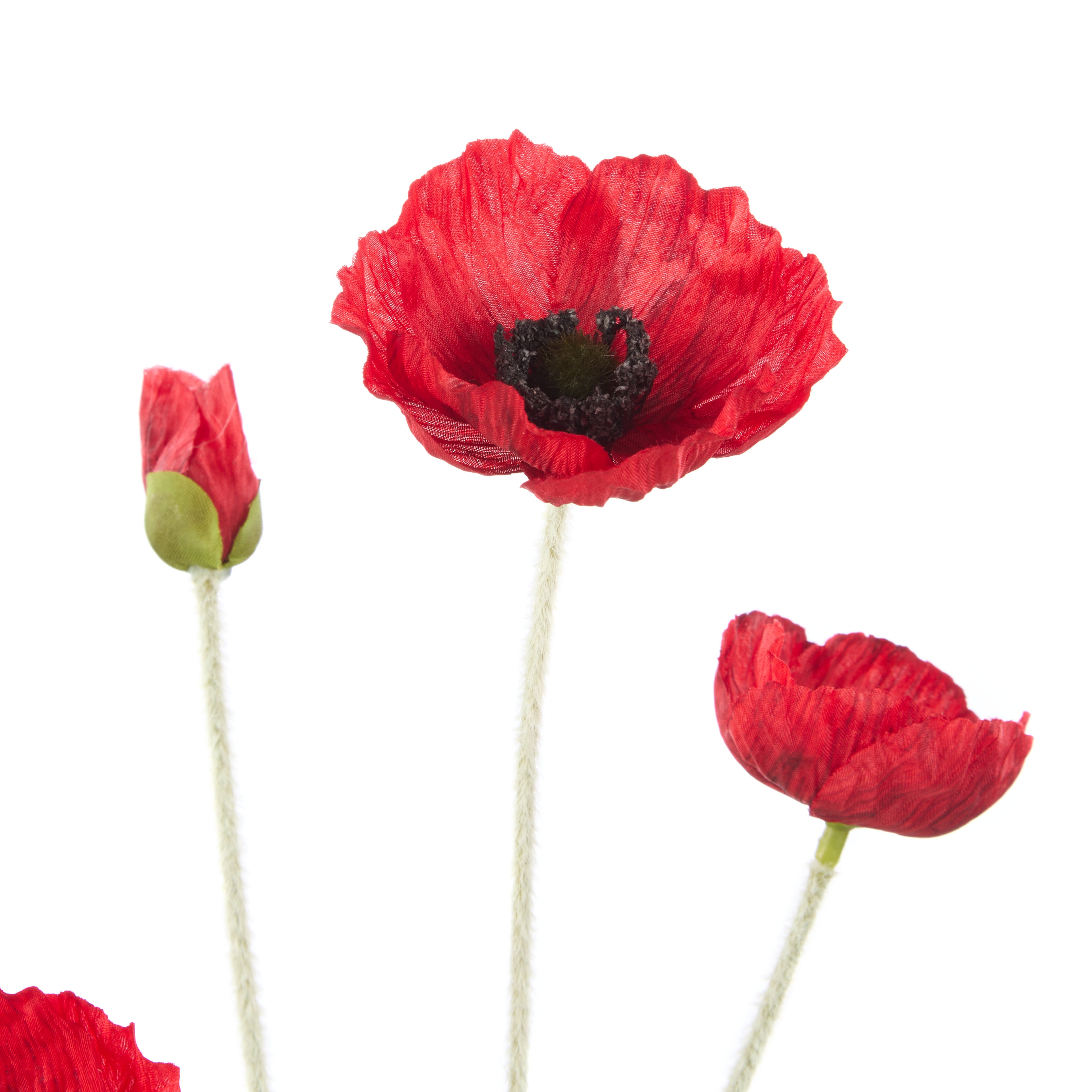 Faux Poppy Spray | Red - 60cm