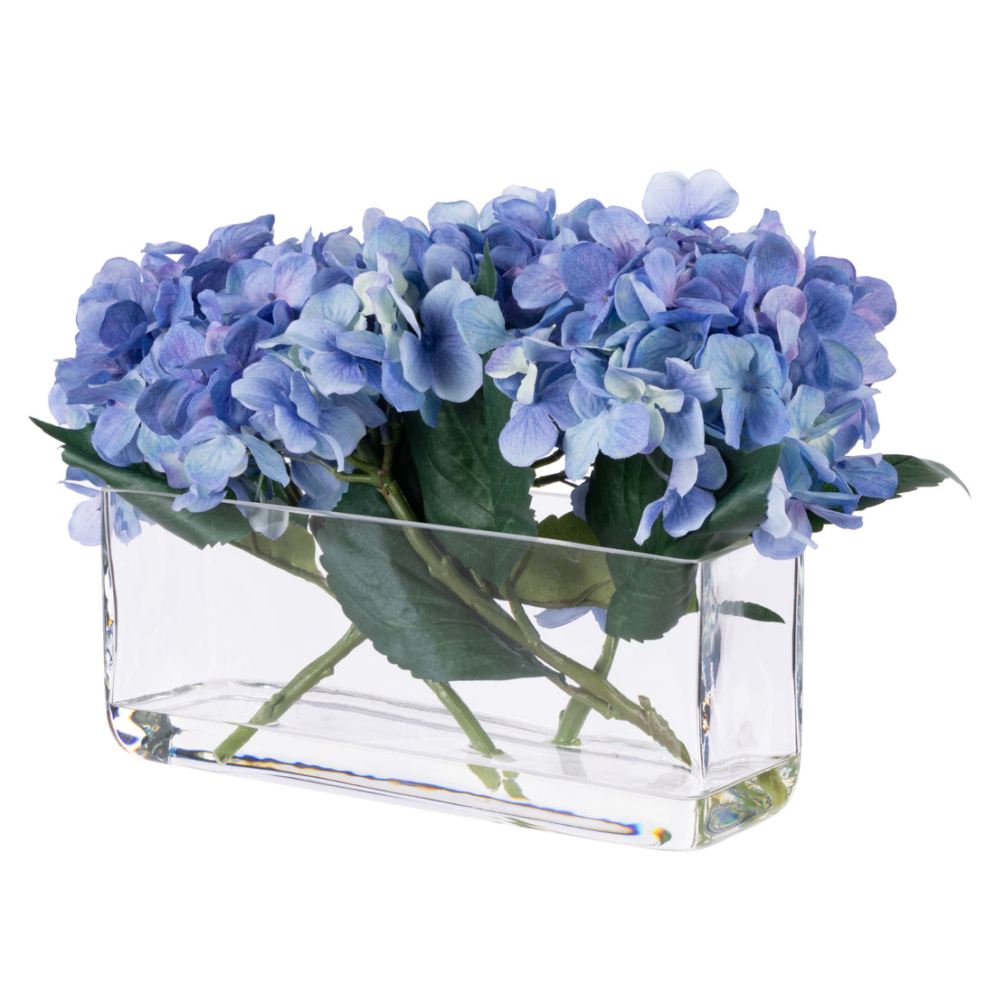 Faux Hydrangea - Esme Trough Vase | Blue - 25cm