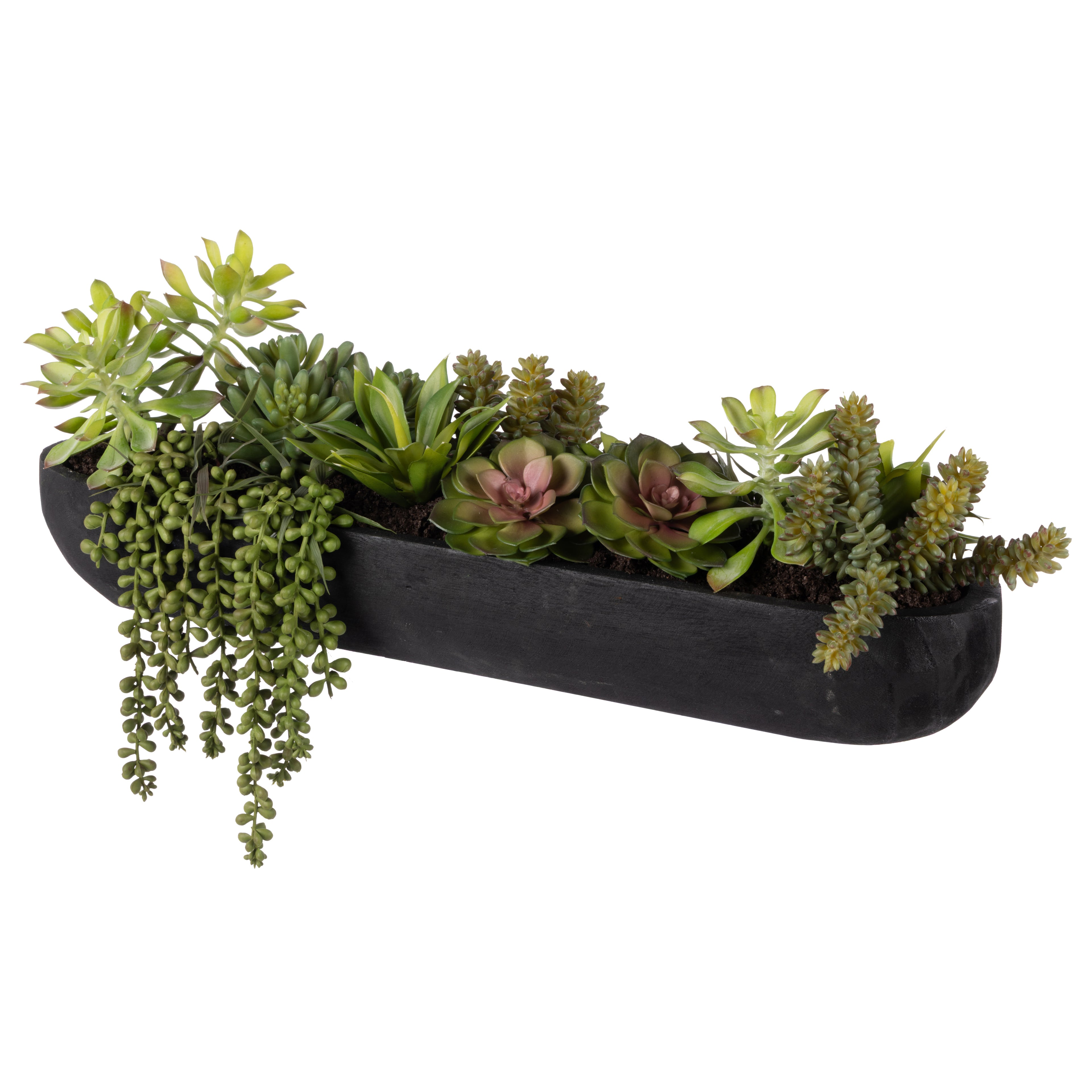 Faux Succulent Mix Garden Arrangement -Dansk Tray | 23cm