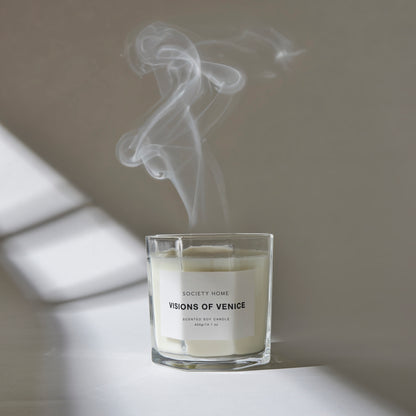 Society Home Visions of Venice Scented Soy Candle 400g White