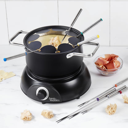 Davis &amp; Waddell Electric Fondue 11pcs Set Matte Black