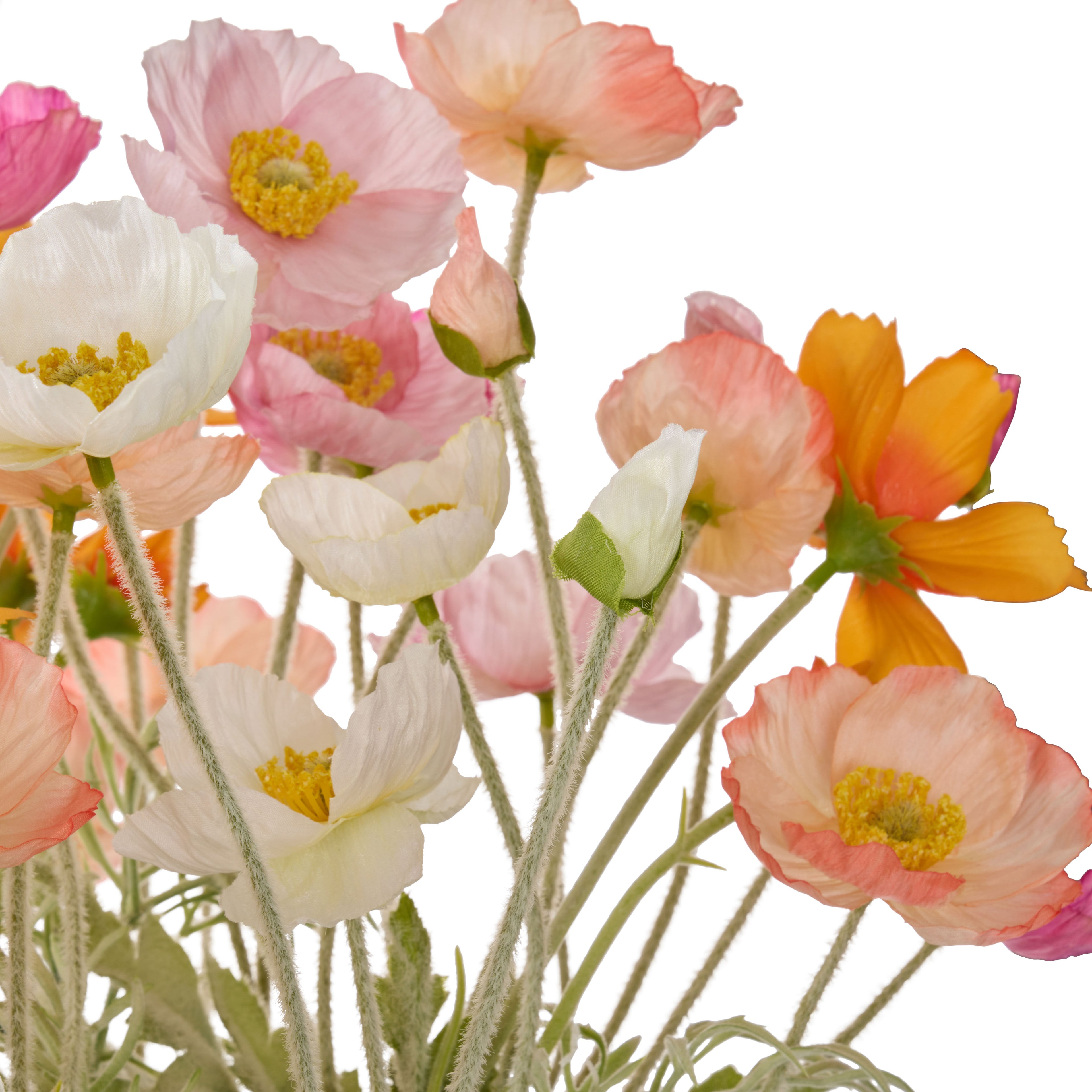 Faux Poppy Garden - Delos Planter | Pink -  40cm