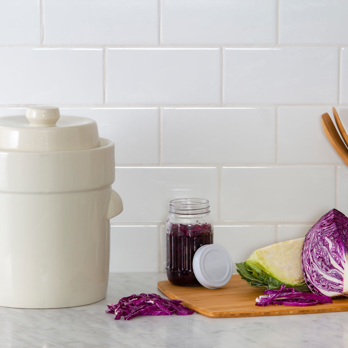 Davis &amp; Waddell Fermentation Crock White