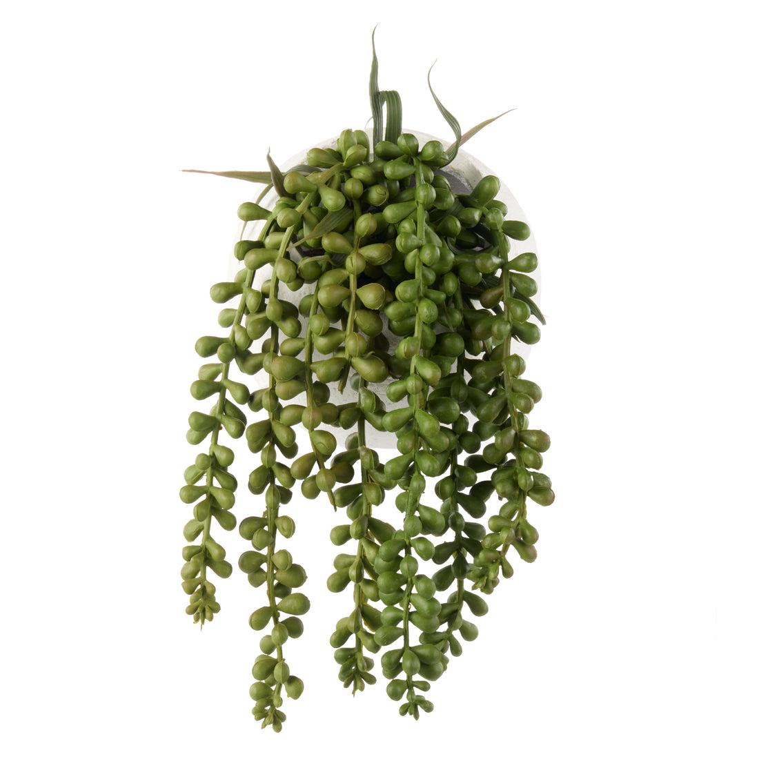 Faux String of Pearls - Ithaca Round Pot | White - 27cm