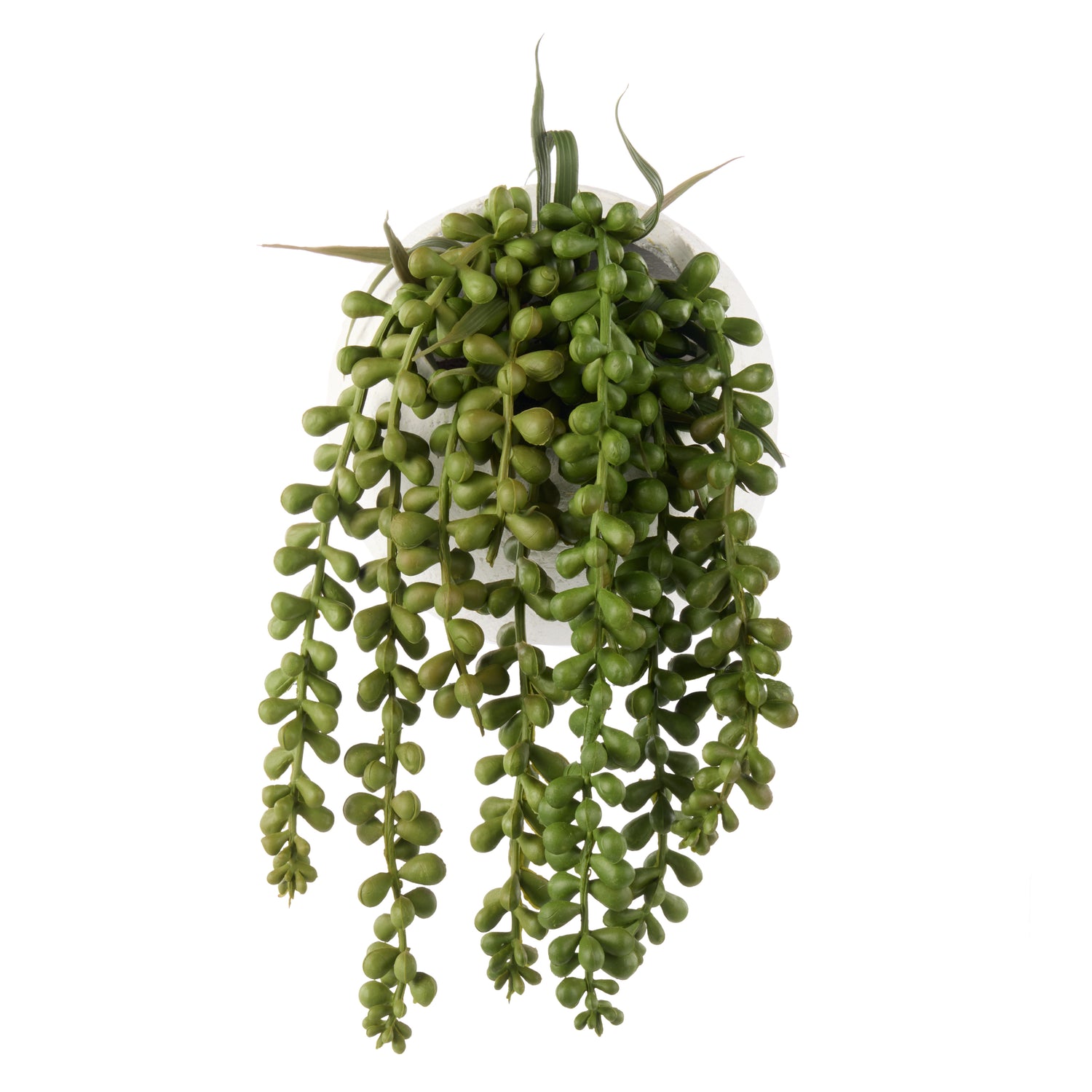 Faux String of Pearls - Ithaca Round Pot | White - 27cm