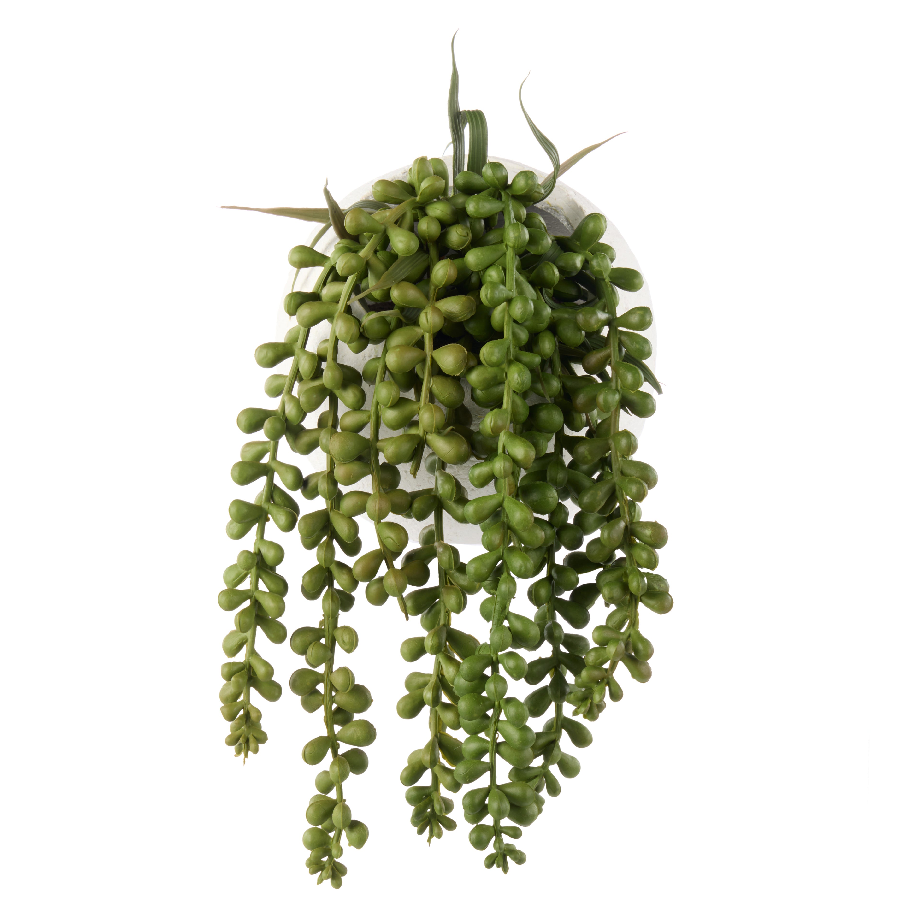 Faux String of Pearls - Ithaca Round Pot | White - 27cm
