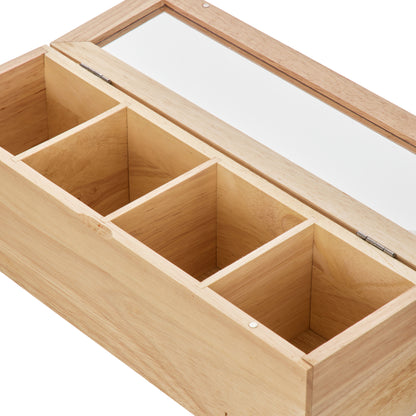 Leaf &amp; Bean Wooden Tea Box Natural