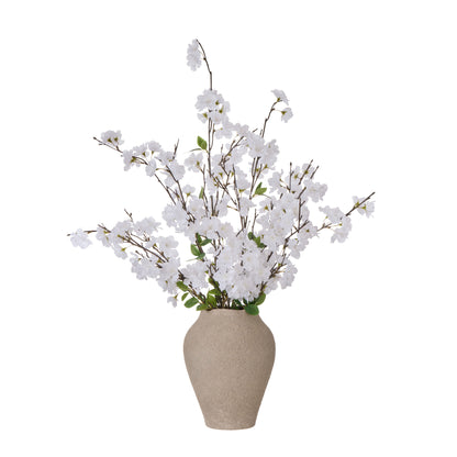 Faux Cherry Blossom - Elsie Vessel | White  -  75cm